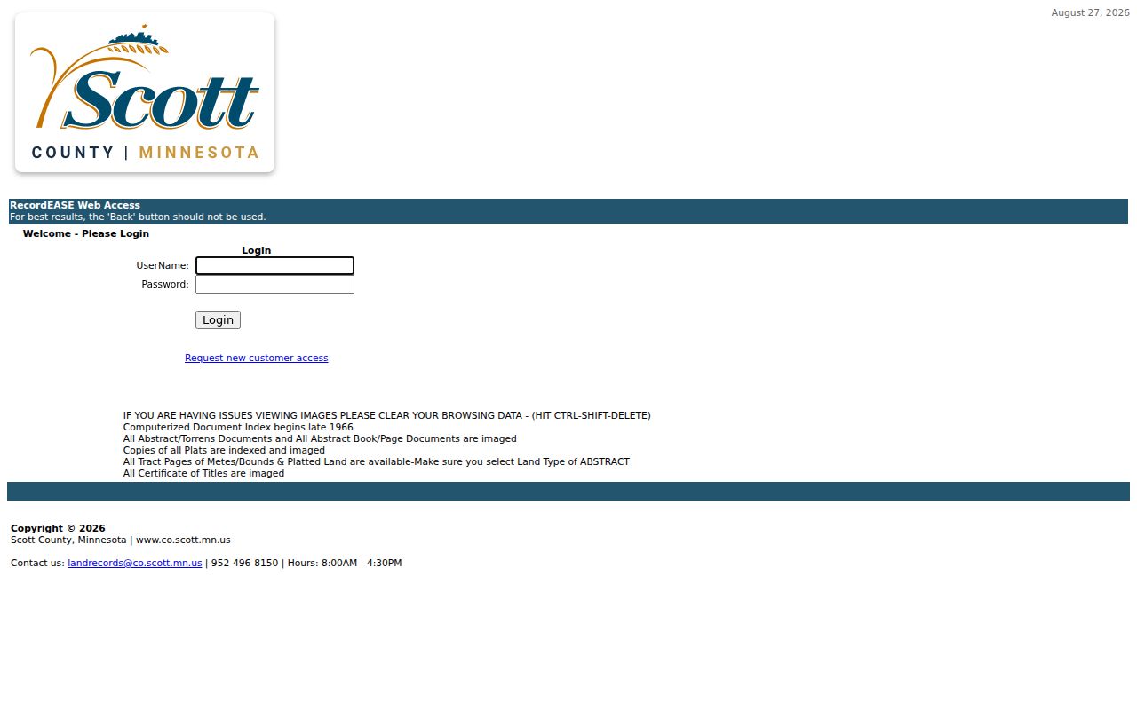 Prior Lake previous residents RecordEASE land-record login